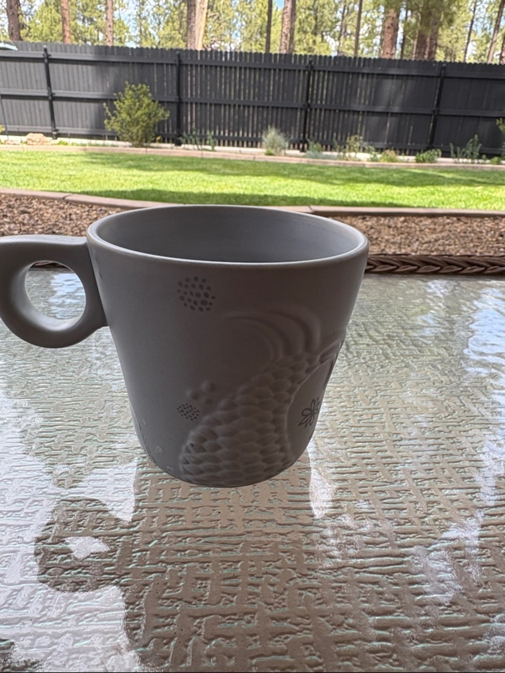 Starbucks 12pz cup Embossed Ceramic Mug in Light Gray - Picture 3 of 4